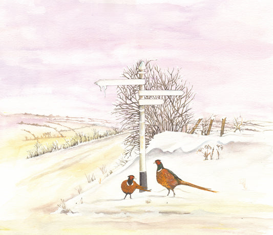 403 Pheasants and Signpost