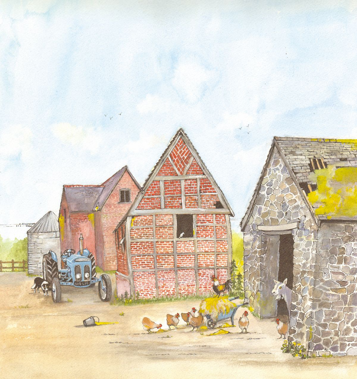 447 CHICKENS IN THE FARMYARD