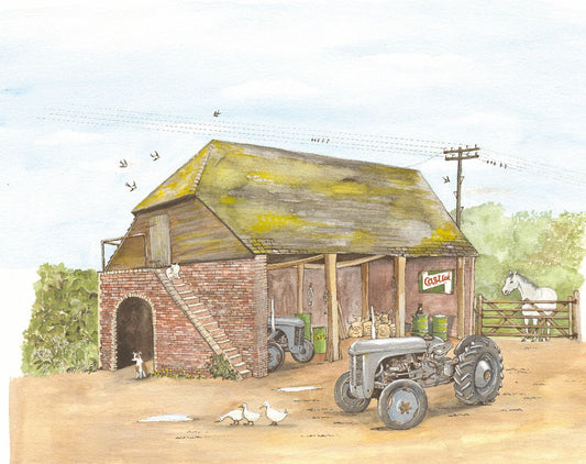 482 TWO FERGIES AND OLD BARN