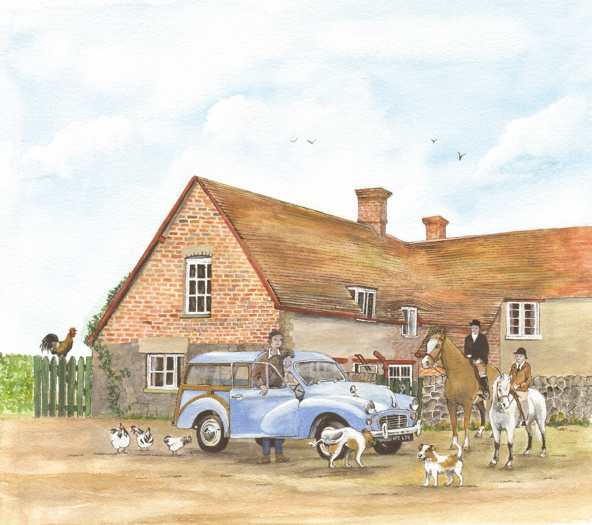 537 - Morris Traveller and Horses