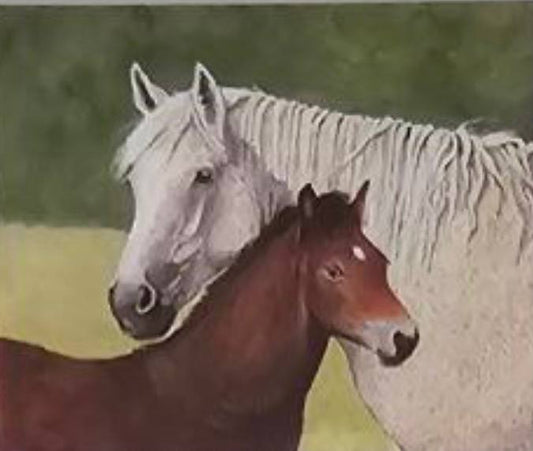 553 Fleabitten Horse & Foal